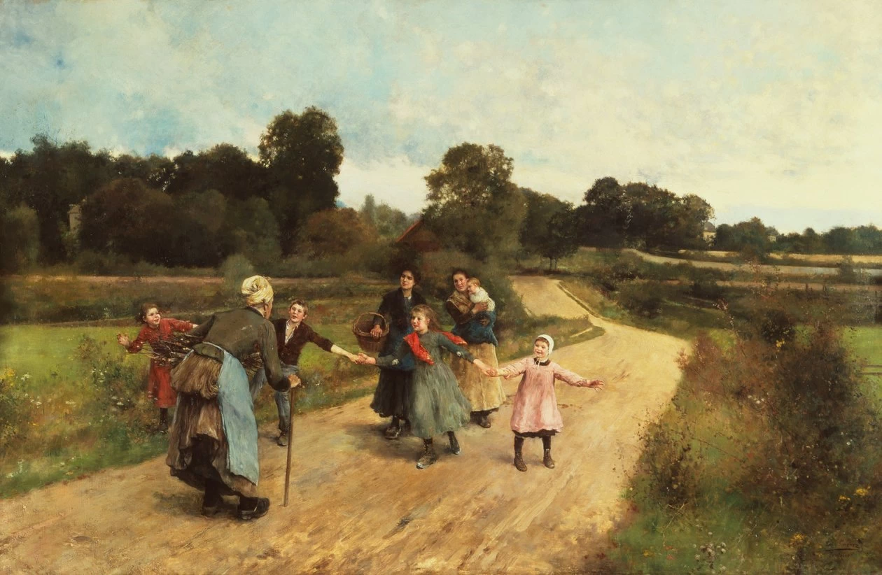 Luis Jiménez Aranda - Incontro con la nonna, c.1900